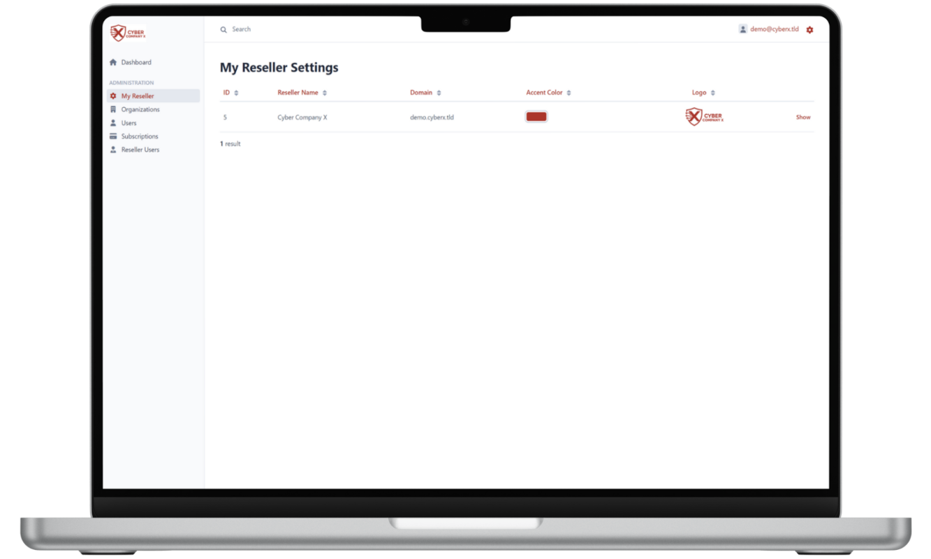 Reseller Settings Desktop (framed)